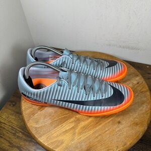 Nike MercurialX Victory VI TF CR7 Silver Orange Cleats 852530-001 Mens 10.5